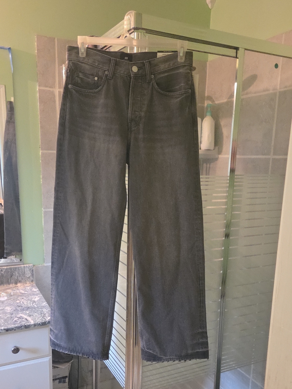 Men's Dark Gray Straight-Leg Jeans